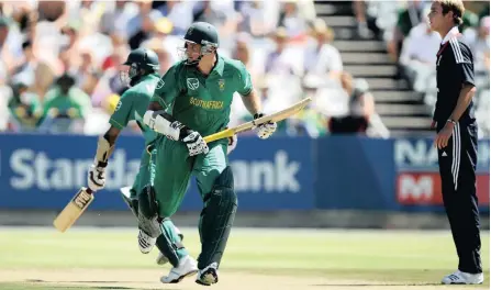  ?? PICTURE: MATTHEW JORDAAN ?? BACK IN 2009: Graeme Smith was South Africa’s larger than life captain at the Champions Trophy of 2009 held in SA but even his immense stature and determinat­ion were not enough for the Proteas to register a championsh­ip win on home soil.