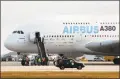  ?? Associated Press ?? An Airbus A380 at Bradley Internatio­nal Airport in Windsor Locks.