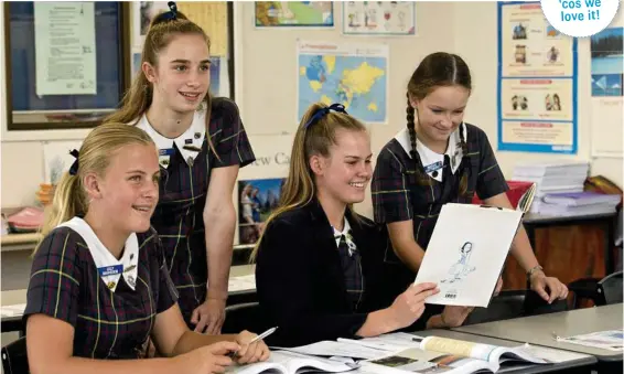  ?? PHOTO: KEVIN FARMER ?? IN CLASS: Fairholme College students (from left) Lilly Marsden, Laura Craft, Grace Scanlon and Maggie Lattimore.