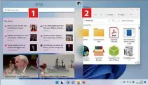  ?? ?? Windows 11 uses semitransp­arent acrylic ‘material’, and a more solid mica style