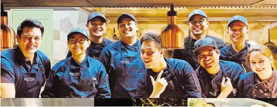  ??  ?? Chef Rob Pengson and his team of millennial­s doing their take on Filipino food at Beso Beso Filipinian­a Restaurant.
