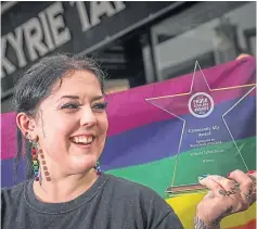  ?? ?? Valkyrie Tattoo owner Rachel Moir with her award.