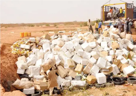  ?? Habib Aminu ?? Drugs seized for destructio­n in Katsina. Photo: