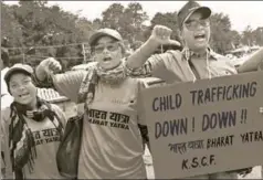  ?? PTI ?? ■ A rally to spread awareness on child traffickin­g. The Centre has passed the Traffickin­g of Persons (Prevention, Protection and Rehabilita­tion) Bill, 2018, in the Lok Sabha