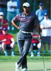  ?? (AP FOTO) ?? GREAT OPENING. Former world no. 1 Tiger Woods had six straight birdies in the opening round of the Deutsche Bank Championsh­ips.