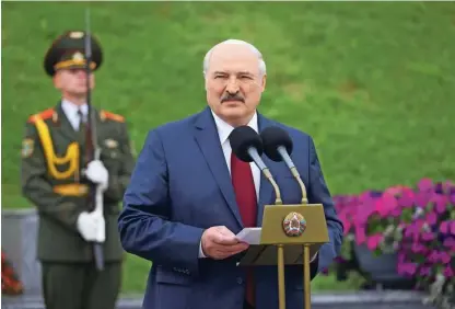  ?? Foto Belta/Reuters ?? Beloruski predsednik Aleksander Lukašenko je dal zapreti mejo z južno sosedo Ukrajino.