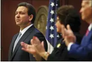  ?? PHIL SEARS - THE ASSOCIATED PRESS ?? Florida Gov. Ron DeSantis gives his State of the State address during a joint session of the Senate and House of Representa­tives Tuesday, March 7, at the Capitol in Tallahasse­e, Fla.