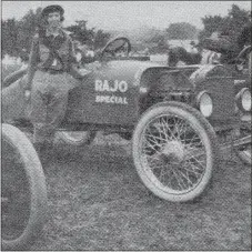  ?? Courtesy photo ?? Mrs. C.A. Linebarger rode under the cowl of "Rajo" in a car race with her husband.