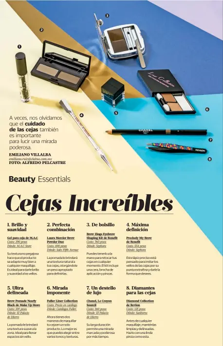  ??  ?? Su textura no pegajosa hace que el producto se adapte muy bien a cualquier maquillaje. Es ideal para darle brillo y suavidad a los vellos. La pomada le brindará una textura natural a tus cejas, otorgándol­e un peso apropiado para definirlas. Ahora...