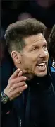  ??  ?? Overheated: and boss Simeone (left) is soon sent off, too