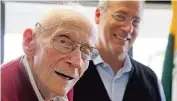  ?? CHARLES TRAINOR JR ctrainor@miamiheral­d.com ?? Seymour Gelber, former Miami-Dade judge and mayor of Miami Beach, with his son, Miami Beach Mayor Dan Gelber, on Jan. 31, 2018.