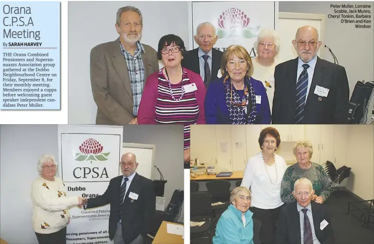  ??  ?? Helen Smith, Joan Boyle, Margaret Hilton and Jack Munro President Ken Windsor welcomed the group’s newest secretary Barbara O’brien Peter Muller, Lorraine Scoble, Jack Munro, Cheryl Tonkin, Barbara O’brien and Ken Windsor