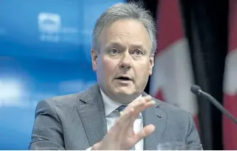  ?? JUSTIN TANG/THE CANADIAN PRESS ?? Governor of the Bank of Canada Stephen Poloz speaks to reporters during a press conference following the release of the Financial Systems Review in Ottawa on Tuesday