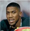  ??  ?? Anthony Joshua says he simply ran out of time to talk to New Zealand media last week.