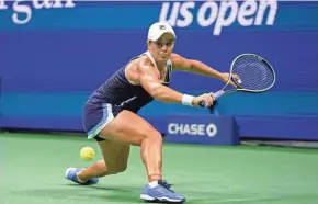  ?? ?? Ashleigh Barty, seen Sept. 4, has been given the No. 1 seed in the women’s singles draw for the Australian Open.