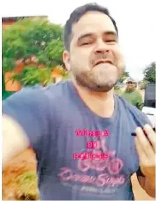  ??  ?? La imagen del vídeo que se viralizó en las redes muestra la violenta actitud del intendente de Concepción, Alejandro Urbieta.