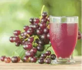  ?? DREAMSTIME ?? In one study, volunteers who drank grape juice for two weeks had more flexible blood vessels.