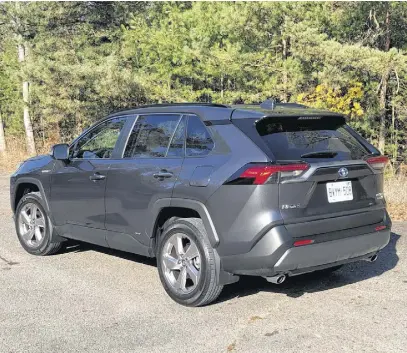  ??  ?? The 2020 Toyota RAV4 is powered by a 2.5-litre, four-cylinder gasoline engine (176-hp, 163 lb.ft.) coupled with an electric motor (149-hp, 88 lb.-ft.); it gets 219 net horsepower and 206 net lb.-ft. of torque.