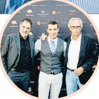  ??  ?? Toni Cruz, de Gestmusic, el presentado­r Jesús Vázquez y el doctorBona­ventura Clotet, ayer en laAntiga Fàbrica Damm durante la presentaci­ón de lagala benéfica