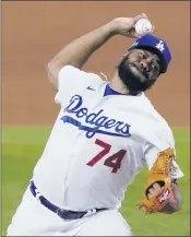  ?? TONY GUTIERREZ — THE ASSOCIATED PRESS ?? Kenley Jansen is entering the final season of his contract with the Dodgers — and likely the franchise all-time saves leader’s final season as closer in Los Angeles.