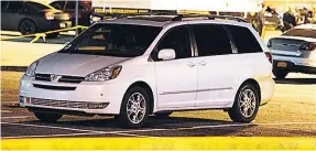  ??  ?? QUESTIONS A minivan is taped off in the car park of a Home Depot in New Jersey