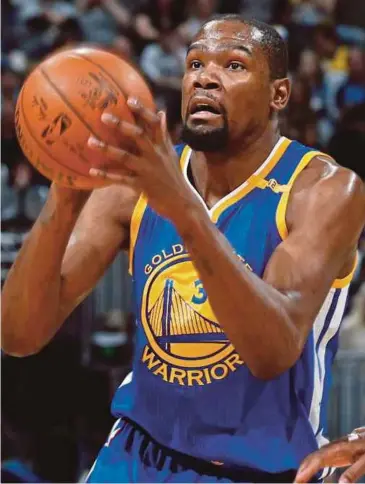  ?? AP pic ?? Warriors’ Kevin Durant is one of the players in the All Star team.
