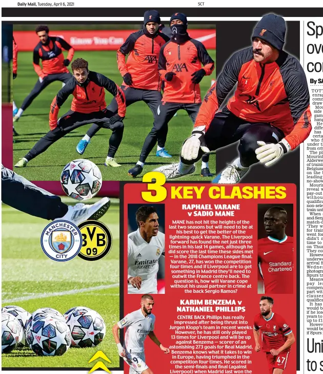  ?? GETTY IMAGES ?? Fun in the sun: Jurgen Klopp (main) juggles the ball while Liverpool’s spirits appear high as players such as Diogo Jota (top) and goalkeeper Alisson (inset) prepare in Madrid to try to avenge their defeat in the 2018 final