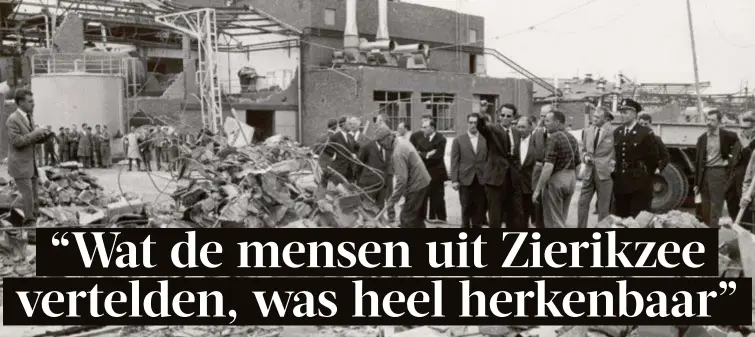  ?? FOTO BELGA ?? Koning Boudewijn op bezoek in Oostmalle na de tornado die in de Kempense gemeente een ware ravage aanrichtte op 25 juni 1967.