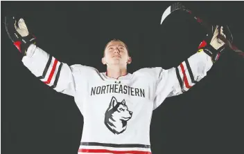  ?? NORTHEASTE­RN UNIVERSITY ATHLETICS ?? Canucks prospect Tyler Madden was named the United States Hockey League’s alumni of the month for December and continues to tear it up with the NCAA’s Northeaste­rn University.