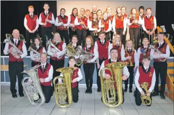  ??  ?? Campbeltow­n Brass following their performanc­e at last year’s Mid Argyll Music Festival.