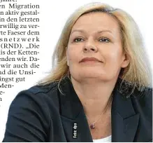  ?? ?? Bundesinne­nministeri­n Nancy Faeser (SPD)