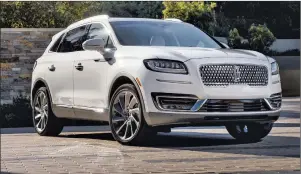  ?? JAMES LIPMAN ?? The 2019 Lincoln Nautilus, recently unveiled at the Los Angeles auto show, improves over the MKX it replaces with more style and technology.