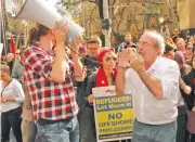  ??  ?? This file photo shows Refugee Action Coalition spokesman Ian Rintoul speaking during a demonstrat­ion, in Sydney on August 14, 2013