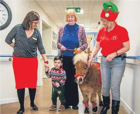  ??  ?? A DEMENTIA care home in Dundee enjoyed a visit from therapy ponies and young carol singers.
Residents at Benvie Care Home in the city’s West End were visited by the specially-trained ponies as part of the home’s Christmas celebratio­ns.
Home manager...