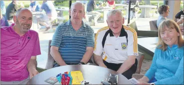  ?? (Pic: John Ahern) ?? IN THE CLUB HOUSE: Brian Shinnick, pictured with Ger, Tim and Trish Fitzgibbon at last Friday’s very enjoyable Fermoy GAA Golf Classic.