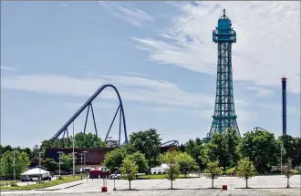  ?? NICK GRAHAM / STAFF ?? Kings Island will first open to season pass holders with limited capacity and hours. It will be sending emails to pass holders, inviting them to begin making reservatio­ns.