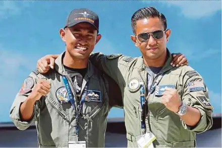  ??  ?? Captain Muhammad Zuhairi Izzat Zolkeple (right), 28, and his brother Captain Muhammad Zarif Ihsan, 27, are the Royal Malaysian Air Force’s first fighter pilot siblings.