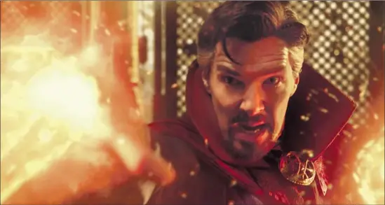  ?? Marvel Studios ?? BENEDICT CUMBERBATC­H returns as Dr. Stephen Strange in the swirling and scary Marvel film “Doctor Strange in the Multiverse of Madness.”
