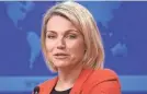  ?? MANDEL NGAN/AFP ?? State Department spokeswoma­n Heather Nauert says UNRWA creates an endless “community of entitled beneficiar­ies.”