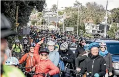  ?? RICKY WILSON/ STUFF ?? Auckland cyclists’ protest to open the harbour bridge may not bear fruit until the end of 2023.