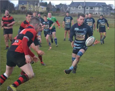  ??  ?? Daire O’Sullivan in action for Killorglin against Ennis in their Munster J-League Division 3 match on Sunday