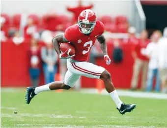  ?? KENT GIDLEY/ALABAMA PHOTO ?? Alabama junior Calvin Ridley has 55 catches this season, 42 more than the Crimson Tide’s next-highest receiver.