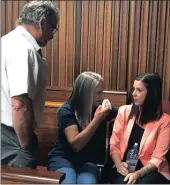  ?? PICTURE: RAAHIL SAIN/ANA ?? Derrick, Michelle and Toni Inggs shortly after Toni read her emotionall­y-charged letter in the Port Elizabeth High Court yesterday
