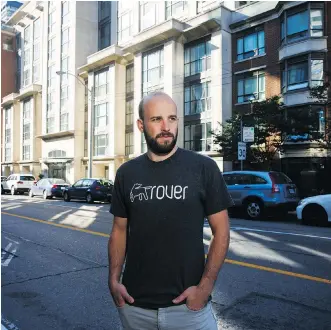  ?? COLE BURSTON ?? Tim Wootton founded Rover Parking, an app in which home and private parking lot owners can make money by renting their spots. He wanted to make use of “underutili­zed space” to help people.