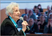  ?? @IMartensHe­rald Herald photo by Ian Martens ?? Holocaust survivor Eva Olsson speaks during a session as part of the South Western Alberta Teachers’ Conference at the University of Lethbridge.