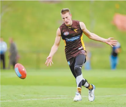  ??  ?? Hawthorn’s Travis Tuck trains at Waverley Park in September 2010 after becoming the only player to receive a 12-match ban under the AFL’s three-strikes drug policy.