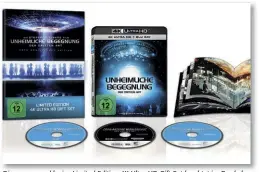  ??  ?? Die amazon-exklusive Limited Edition 4K Ultra HD Gift-Set leuchtet im Dunkeln in birgt drei Discs, ein Booklet und jede Menge Nostalgie