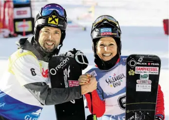  ?? BILD: SN/GEPA ?? Andreas Prommegger und Claudia Riegler starten in Carezza in den Weltcupund WM-Winter.