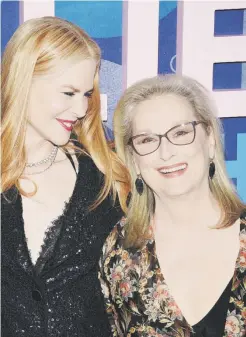  ?? Ap ?? Nicole Kidman y Meryl Streep comparten durante la premiere de la nueva temporada de la serie en el Lincoln Center, en Nueva York.