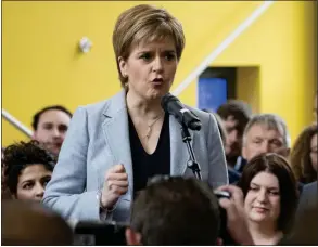  ??  ?? ON THE STUMP: Nicola Sturgeon campaignin­g in Glasgow East yesterday